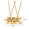 thumbnail image 5 of opvise 2Pcs Couple Necklaces Puzzles Letters Jewelry Simple Fashion Appearance Friendship Necklaces for Valentines Day Golden, 5 of 7