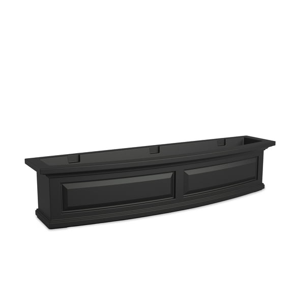 Mayne Nantucket 48" x 12" x 10" Rectangle Black Self Watering Plastic Window Box Planter
