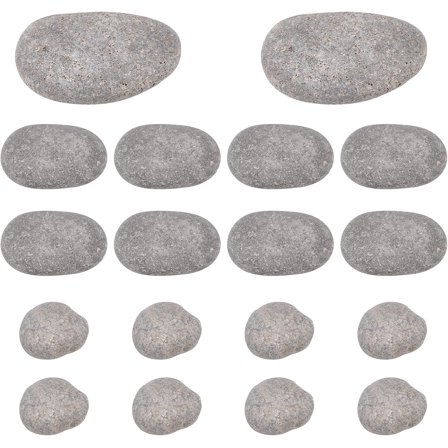 20Pcs 3 Styles Oval Painting Rocks Dark Gray Smooth River Rocks DIY Paint Cobblestone Craft River Rocks DIY