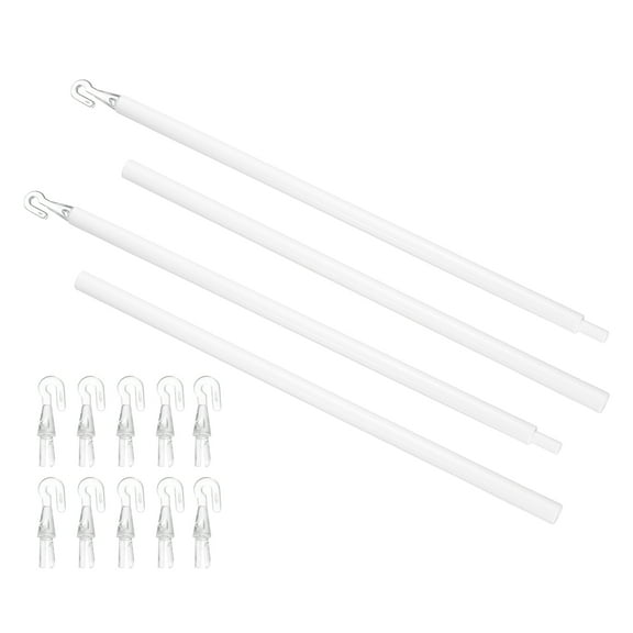 Uxcell 2 Pack 24" Blinds Wand Replacement Combinable Blinds Tilt Wand with Hook Vertical Blind Rod Stick for Window Curtain Opener Accessory White