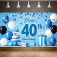 thumbnail image 5 of Yatrandify Blue Theme Happy Birthday Banner Colorful Balloons 40th Birthday Cake Party Decoration for Birthday Celebration Indoor Outdoor, 5 of 7