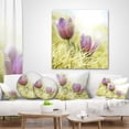 thumbnail image 4 of Designart Large Purple Flowers in Green Grass - Floral Throw Pillow - 18x18, 4 of 5