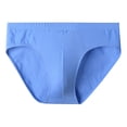 thumbnail image 2 of zeranth Men Summer Briefs Mid-rise Elastic Waistband Panties Solid Color U-convex Breathable Underwear for Daily Wear Sleep, 2 of 7
