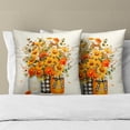 thumbnail image 2 of Orange Floral Autumn Throw Pillows Cover Watercolor Fall Sunflowers Vase Decor 20x20 Inch Seasonal Farmhouse Pillowcase for Living Room Sofa Outdoor Bedroom,Set of 2, 2 of 6