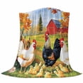 thumbnail image 6 of Yellow Vintage Rooster Blanket Soft Cozy Warm Throw Blanket for Couch, Plush Fuzzy Flannel Fleece Blankets for Sofa, Farmhouse Animals Watercolor Bed Blankets Lightweight Gifts for Women, 30"x40", 6 of 9