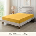 thumbnail image 2 of 700 Thread Count 3 Piece (1- Fitted Sheet + 2- Pillow cover) Quality 10 Inch Deep Pocket 100% Egyptian Cotton Color Gold Solid Size California King, 2 of 6