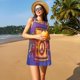 thumbnail image 3 of Easygdp Peace And Love para Vestido Transpirable de Mujer, Vestido Suelto de Manga Corta con Pliegues y Bolsillos para el Verano, 3 of 7