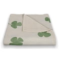 thumbnail image 3 of Creative Products Tiny Shamrock Pattern 50 x 60 Coral Fleece Blanket, 3 of 3