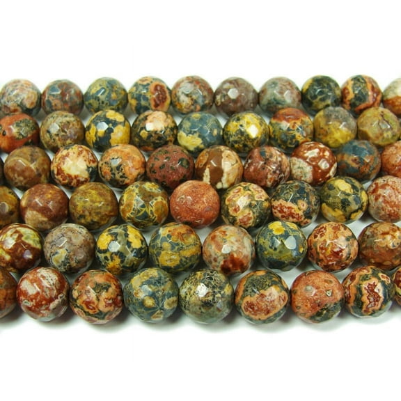8mm Red Leopard Skin Jasper Faceted Round Beads Genuine Gemstone Natural Jewelry Making