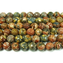 8mm Red Leopard Skin Jasper Faceted Round Beads Genuine Gemstone Natural Jewelry Making