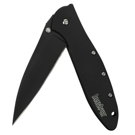 Kershaw 1660cb Leek Kershaw Leek, Black Folding Knife (1660CKT); 3” 14C28N Sandvik Steel Blade, 410 Stainless Steel Handle, Both DLC-Coated; SpeedSafe Assisted Opening, Liner Lock, Tip Lock, Reversible Pocketclip; 3 OZ. ()