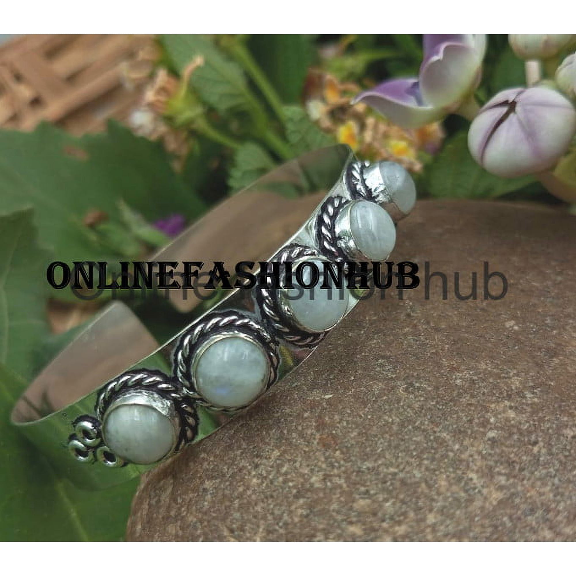 Moonstone Gemstone 925 Sterling Silver Plated Handmade Ring 10 Pcs