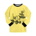 thumbnail image 7 of Wenfanal Little Boys Long sleeve Pajamas Kids Big Girl Pajama Set Boys Set Comfortable Soft Cute Boys Home Pajama Set Size 4-5 Years,Yellow, 7 of 7