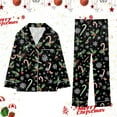 thumbnail image 2 of mgoYE Family Christmas Pajamas Couple Matching Pajamas Sets Silk Long Sleeve Button Sleepwear Satin Pjs Shorts Set Soft Lounge Set, 2 of 6