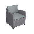 thumbnail image 6 of 6-Piece Outdoor Rattan Wicker Set Patio Garden Backyard Sofa, Chair, Stools and Table (Gray), 6 of 11