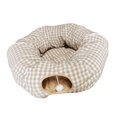 thumbnail image 4 of Gato cama escondite portátil plegable agujero tienda de juguete laberinto juguetes interactivos Beige Yuyangstore jugando túnel tubo, 4 of 8