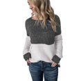 thumbnail image 2 of Otoño Casual Mujer Suéter O-cuello Empalme Color Manga larga Tops (M) Ehuebsd Para estrenar, 2 of 9