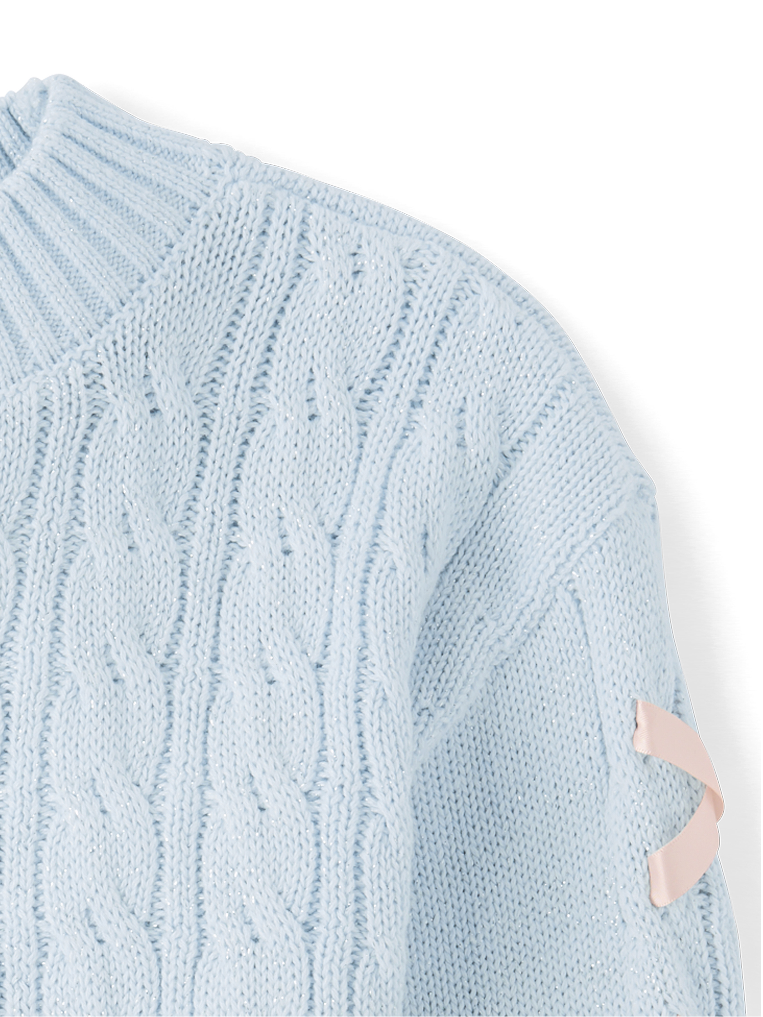 The Children's Place Girls Long Sleeve Cable Knit Ribbon Sweater, Sizes XS-XXL