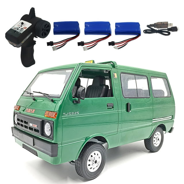Vogacara RC Trucks Motor de simulación Auto regalos todoterreno/coche de carretera Unisex niñas niños Van eléctrico pasatiempos Rock vehículo Kits de construcción modelo Verde Triple Poder Vogacara FN010317-06B