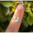 thumbnail image 3 of Trio Set Moissanite Christmas Ring 14K White Gold Finish 3.00 Carat Radiant Cut, 3 of 4