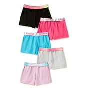 Wonder Nation Girls Basic Play Shorts, 5-Pack, Sizes 4-18 & Plus