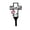 G002- Black B, variant on Outdoor Metal Decor, Fathers Day Cemetery Decorations, Outdoor Decorations, Metal Garden Art, 12X6 Inch Sharp Point Lawn Stake, Engraved Husband Cross Design for Permanent