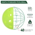thumbnail image 2 of Pelotas de Pickleball para Exterior de 40 Agujeros de EE. UU. para Amateurs, Paquete de 12 en Verde Neón, 2 of 6