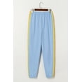 thumbnail image 6 of Casual Light Blue Active Sweatpants featuring Playful Rainbow Side Stripes - [ZhiHiMeRi] | (US 8-10)M, 6 of 11