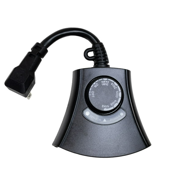 Novelty Lights 15-Amp Outdoor Digital Timer, UL‑Listed 1,000W Max, 5 Program Modes   Photocell Setting, 3‑Outlet Weather‑Resistant Timer for Outdoor