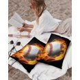 thumbnail image 5 of Waterproof Outdoor Throw Pillows with Inserts 12"x20", Baseball Soft Decorative Pillowcases for Couch Bedroom, Modern Buruning Flame Sport Black Background Pillow Covers for Sofa Living Room, 5 of 8