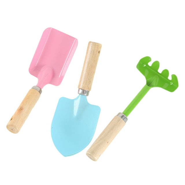 SHISUYAN 3Pcs Kids Gardening Tools Set Trowel Rake Set Garden Tools Toys Outdoor Gardening Tools