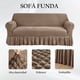 thumbnail image 4 of 3 Pzs Funda Cubre Sala Sofá Elástica Con Falda Tipo Plumeti, 4 of 8