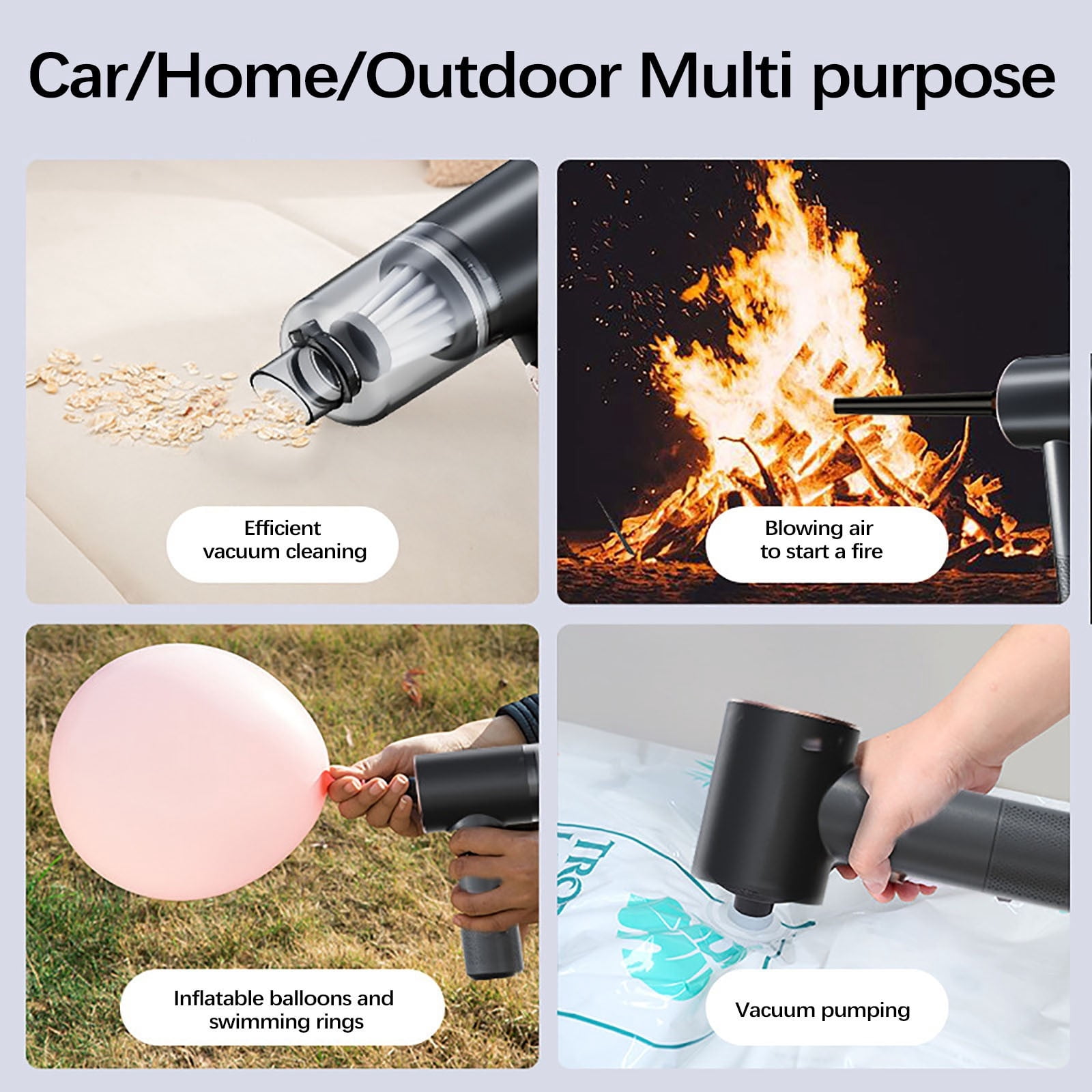 Cordless Handheld Car Vacuum Cleaner High Power Mini Portable Wet Dry with Strong Suction and Blower for Car Interior Detailing