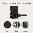 thumbnail image 3 of Mega Handles Schein Door Lock Combo | Privacy Button | Rectangular Rosette Stainless Steel | Installation Hardware Included, 3 of 3