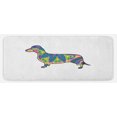 thumbnail image 1 of Dachshund Kitchen Mat, Colorful Small Puppy Silhouette with Floral Composition Pattern Lily Blossom, Plush Decorative Kitchen Mat with Non Slip Backing, 47" X 19", Multicolor, by Ambesonne, 1 of 1