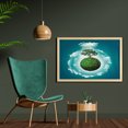 thumbnail image 2 of Tree of Life Wall Art with Frame, Grassy Globe World with Plant Clouds in Air Science Fiction Mother Earth, Printed Fabric Poster for Bathroom Living Room, 35" x 23", Green Blue White, by Ambesonne, 2 of 2