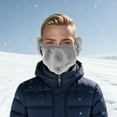 thumbnail image 4 of Unique Bargains 1 Pc Two-in-one Face Mask Windproof Balaclava for Cycling Light Gray, 4 of 6