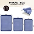 thumbnail image 3 of Baking Sheet Set Of 3  Cookie Sheets For With Square Texture Pattern Thicker Carbon Steel Non-stick Pan Half/quarter/jelly Roll Pans Tray Oven-blue, 3 of 8