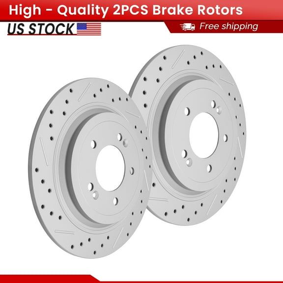 ACB ZONE Rear Brake Rotors Set for 2016-2021 Hyundai Tucson 2017-2022 Kia Sportage, Drilled & Slotted Disc Rotors Kit (981987LR)