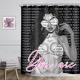 thumbnail image 3 of Cortina de ducha afroamericana de 60 x 72 pulgadas con citas inspiradoras de mujer negra, eres una mujer afro moderna y motivacional, decoración de baño, tela de poliéster, impermeable, paquete de 12, 3 of 4