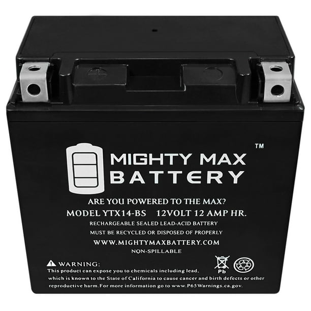 YTX14-BS Replacement for 2000-05 Kawasaki Ninja ZX-12R CTX14-BS