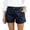 BR18_Navy, variant on Dressy Shorts for Women Summer Bermuda Shorts with Pockets Dressy Casual Button Down Wide Leg Beach Short Black L