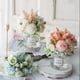 thumbnail image 2 of Yuarrent 2 flores artificiales en jarrón, elegantes, duraderas, para interiores o exteriores, flores artificiales en jarrón Decoración rosa blanca+blanca, 2 of 6