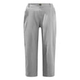 thumbnail image 3 of DuoJiaJ Capri Pants for Women with Pockets Elastic Waist Cropped Work Pants Gray S, 3 of 3