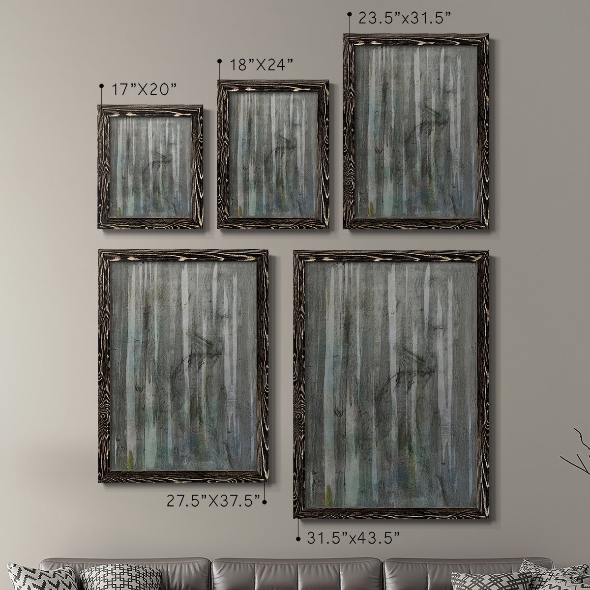 Birch Forest Abstracts I - Premium Framed Canvas 2 Piece Set - Ready to Hang