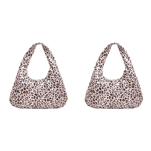 Bolso Hombro Con Leopardo Y Media PU Hobo para Mujer () Rosa