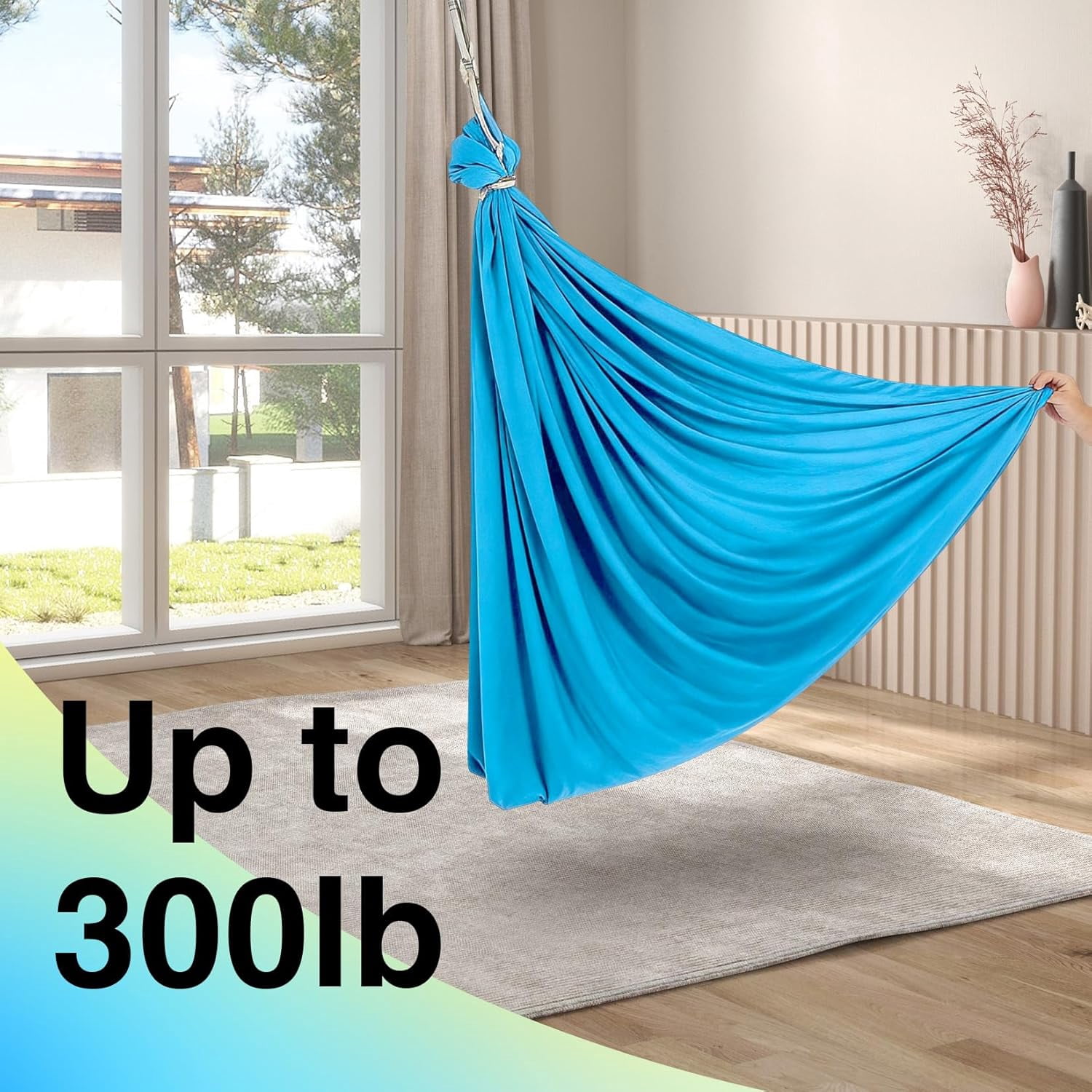 Sensory Swing for Kids Indoor Outdoor, Calming Cocoon Therapy Swing, Holds 300lbs, Hug-Like Sensory Hammock with 360° Swivel Hardware