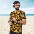 thumbnail image 4 of Wukai Tangerine Print Men's Short-Sleeved Mesh T-Shirt,Quick-Dry Short Sleeve Workout T-Shirt-Small, 4 of 8