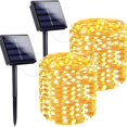 thumbnail image 1 of Cadena de luces LED solares de 100 luces de alambre de cobre, luces decorativas para festivales, luces para jardín, luces para exteriores, luces para patio, 8 funciones, 1 of 5