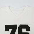 thumbnail image 4 of Women'S Oversized Off Shoulder Shirt Crewneck Number Graphic T Shirt Y2k Summer Going Out Tops White V-Neck S, 4 of 9